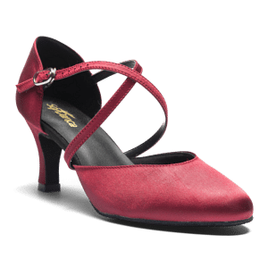 So Danca Bl156 Burgundy Tanzschuhe Aus Satin Weinrot 02
