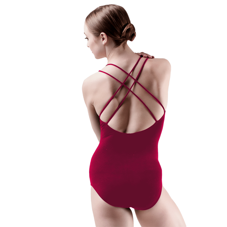 So Danca Rde 8009 Burgundy Spaghettiträger Tanztrikot Weinrot 02