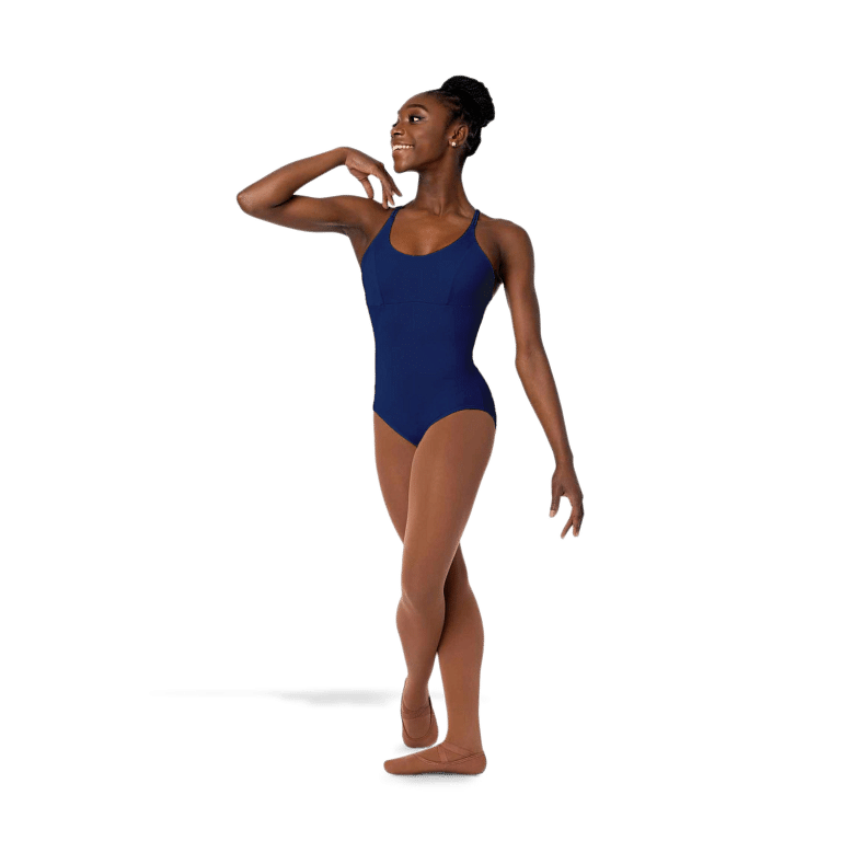 So Danca Sl18 Navy Damen Ballettanzug Dunkelblau Gekreuzte Träger 01