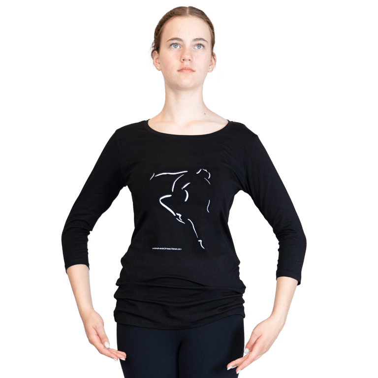 T Shirt Tanz Motiv Dreiviertel Arm Schwarz Heike Bartsch Passe 01