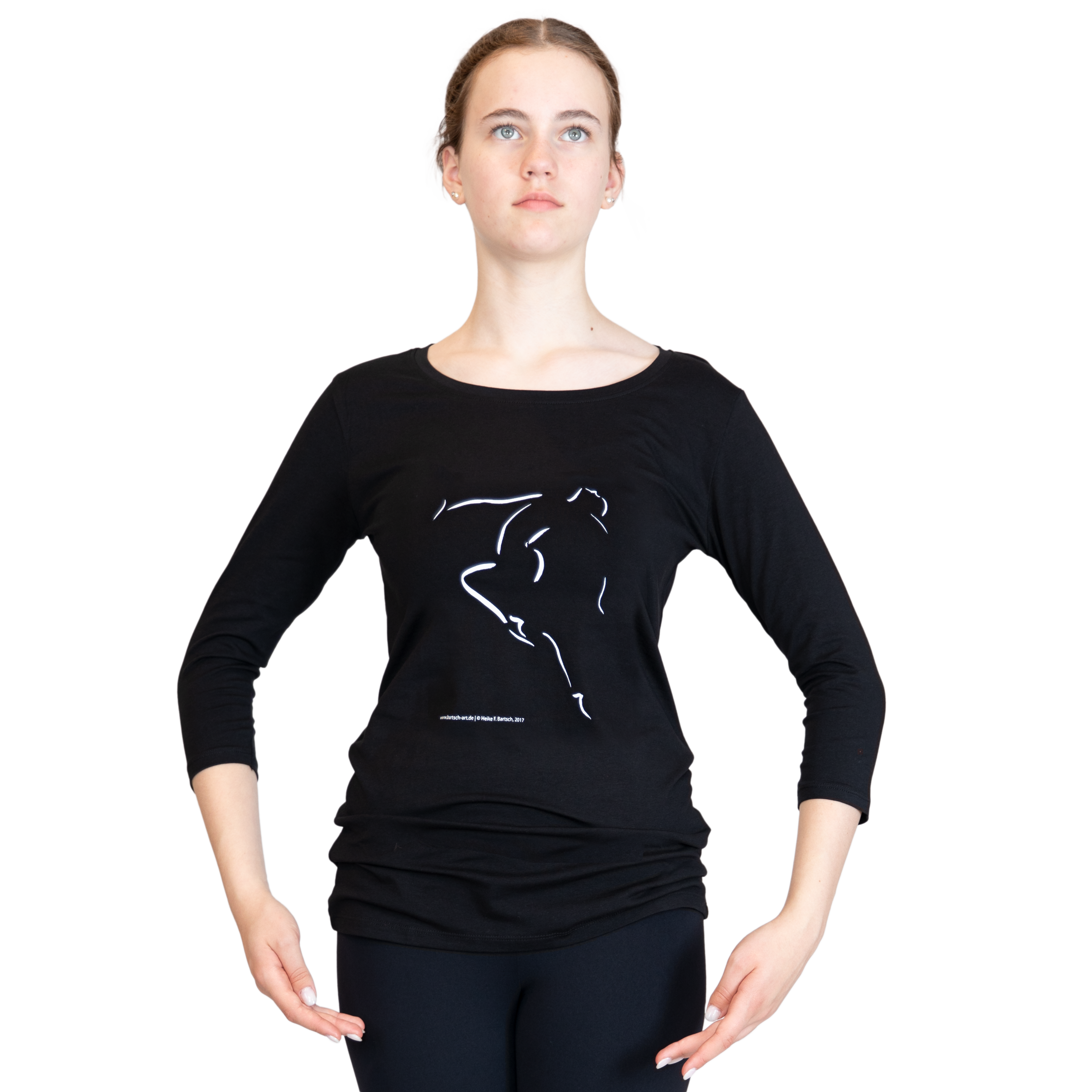 T Shirt Tanz Motiv Dreiviertel Arm Schwarz Heike Bartsch Passe&amp;nbsp;01