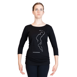 Tanz T Shirt 3 4 Arm Schwarz Heike Bartsch Move 01