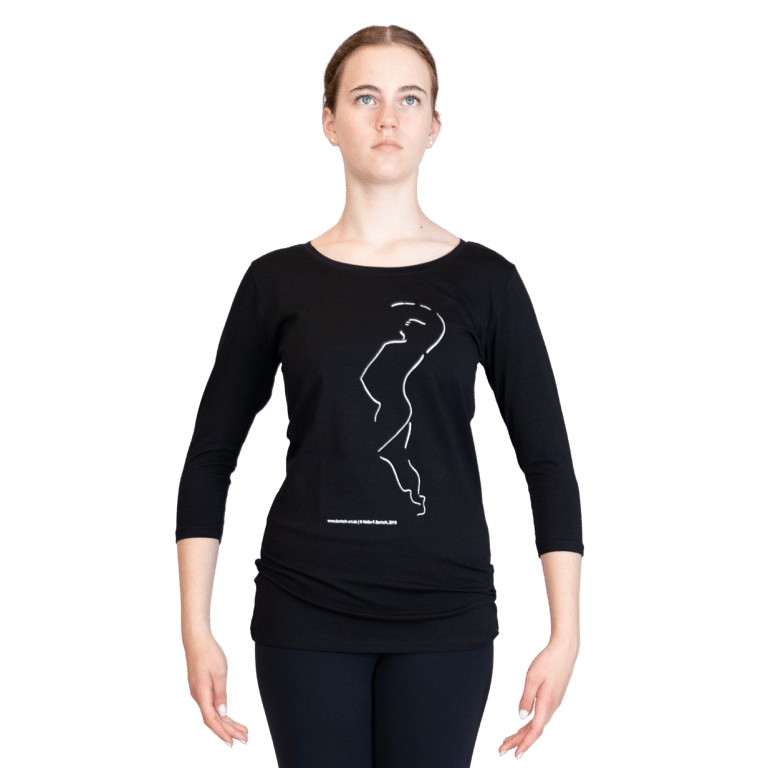 Tanz T Shirt 3 4 Arm Schwarz Heike Bartsch Move 01