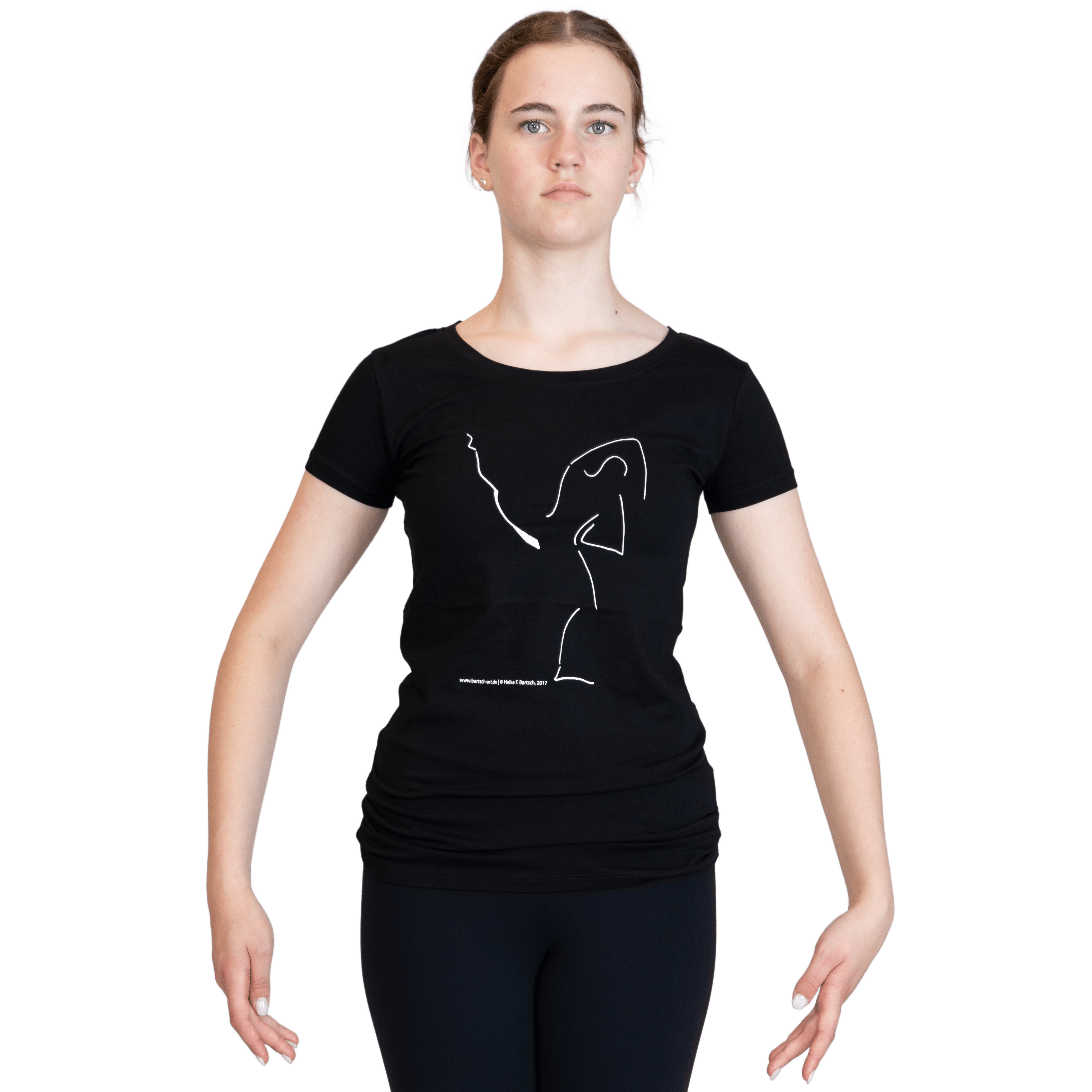 Tanz T Shirt Strichzeichnung Schwarz Heike Bartsch Tilt 01