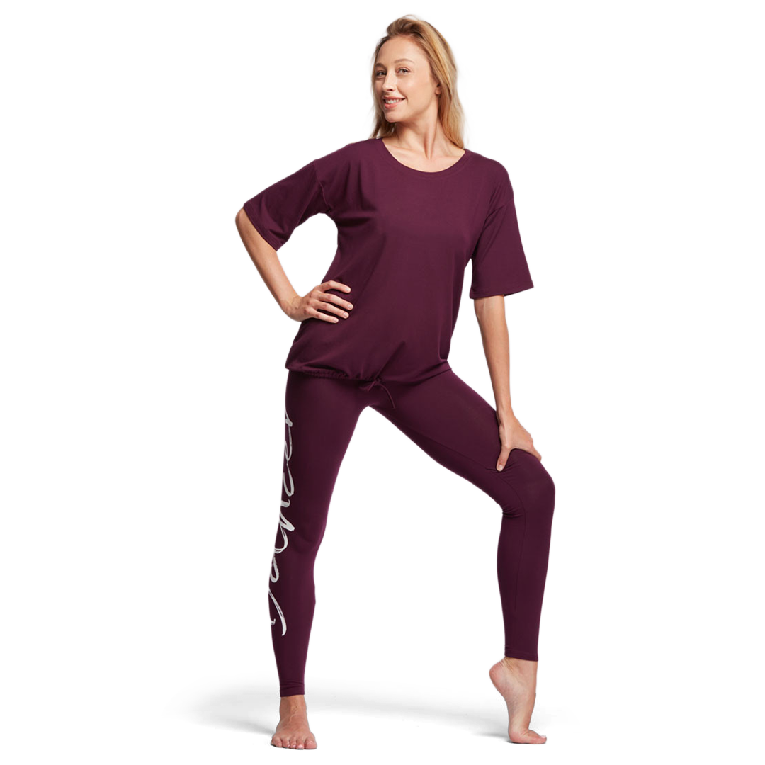 Tempsdanse Agathe Black Cherry Lila Halbarm Shirt Viskose 01