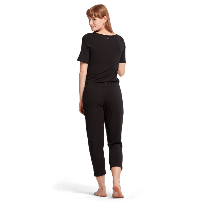 Tempsdanse Alicia Stripes Noir Kurzarm Ganzanzug Viskose Schwarz 02