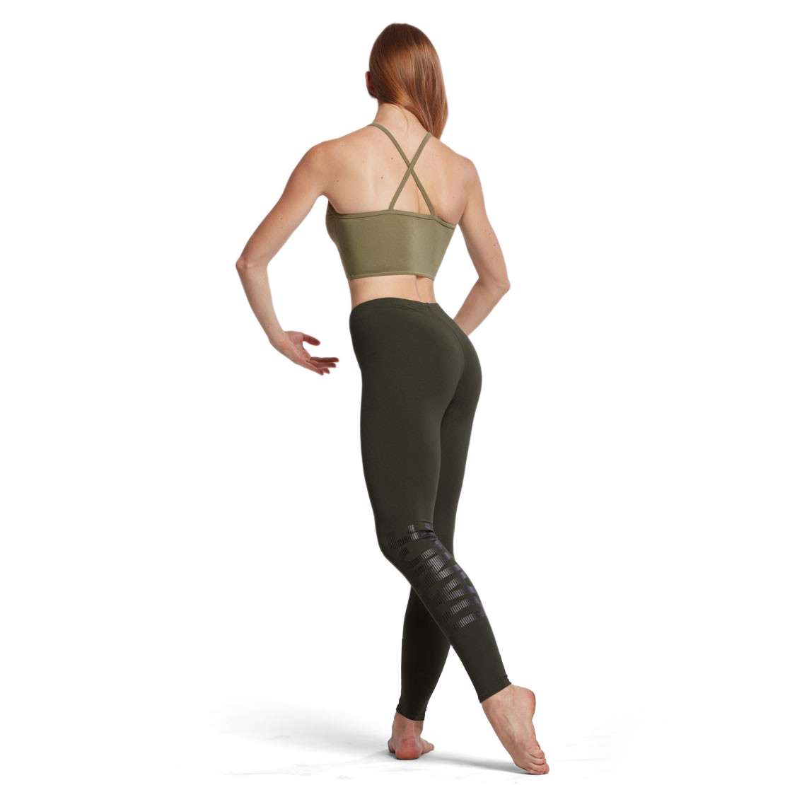 Tempsdanse Alzina Stripes Olive Tanz Crop Top Kreuzträger 02