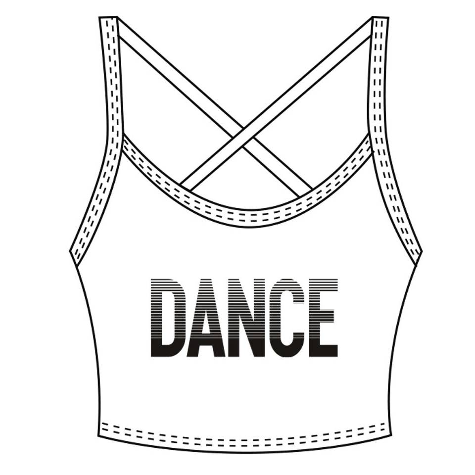 Tempsdanse Alzina Stripes Olive Tanz Crop Top Kreuzträger Schnitt