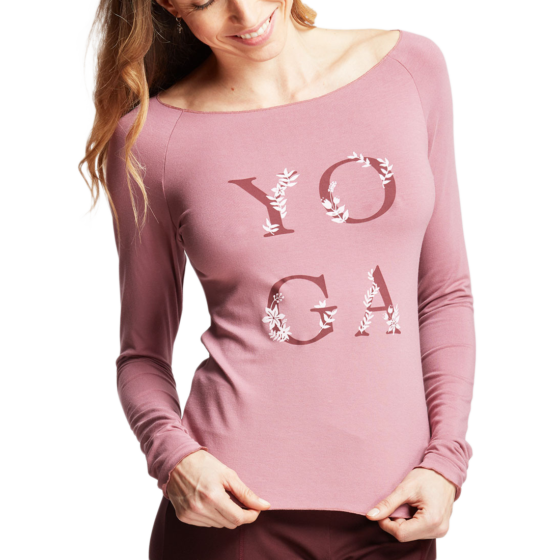 Tempsdanse Aman Yoga Bois De Rose Langarm Shirt Altrosa 01