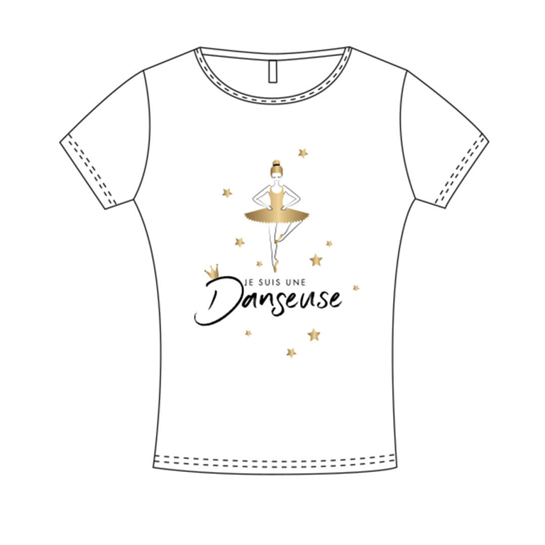 Tempsdanse Anais Princess Kinder T Shirt Ballerina Druck Schnitt