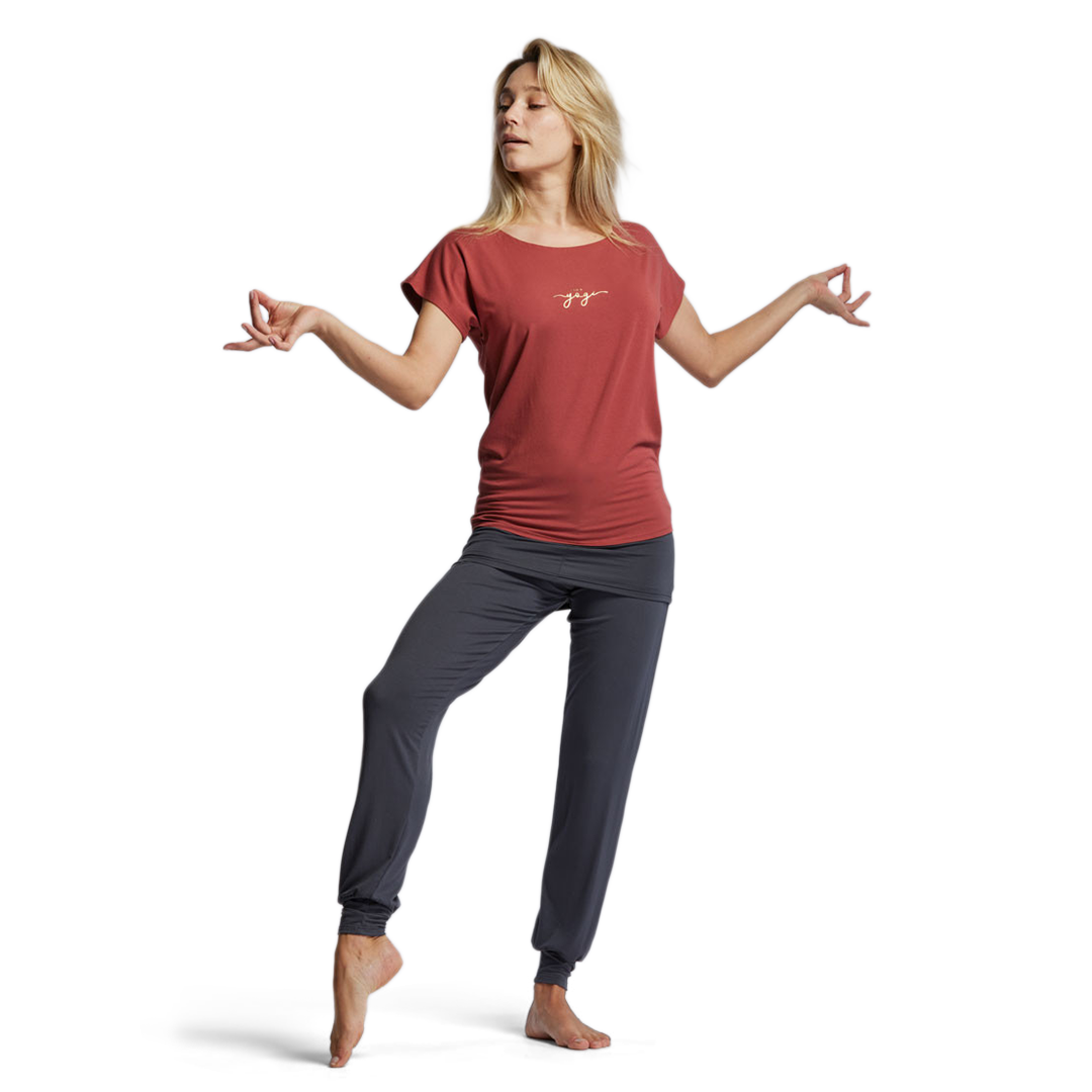 Tempsdanse Ava Yogi Yoga Shirt Viskose Rotbraun 01