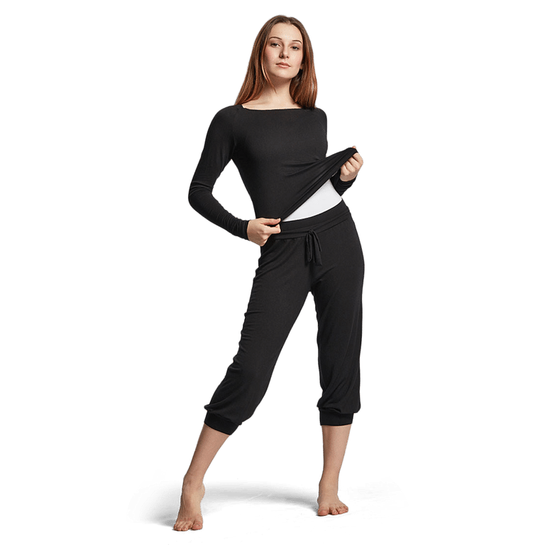 Tempsdanse Bakara Noir Caprihose Mit Bündchen Schwarz 01