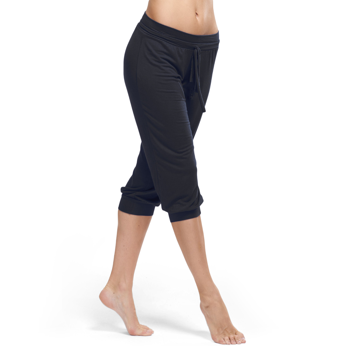 Tempsdanse Bakara Noir Caprihose Mit Bündchen Schwarz 02