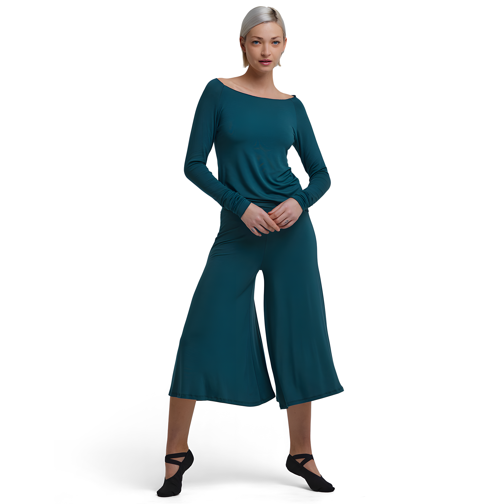 Tempsdanse Baltik Sherwood Schlichtes Langarm Shirt Petrol 01