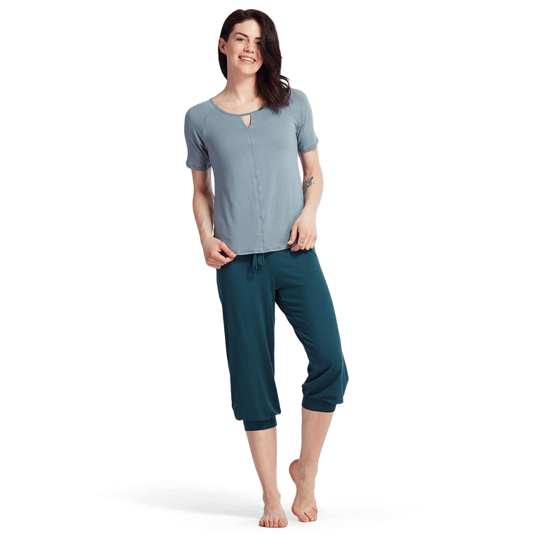 Tempsdanse Batha Lichen Kurzarm Tanztop Hellblau