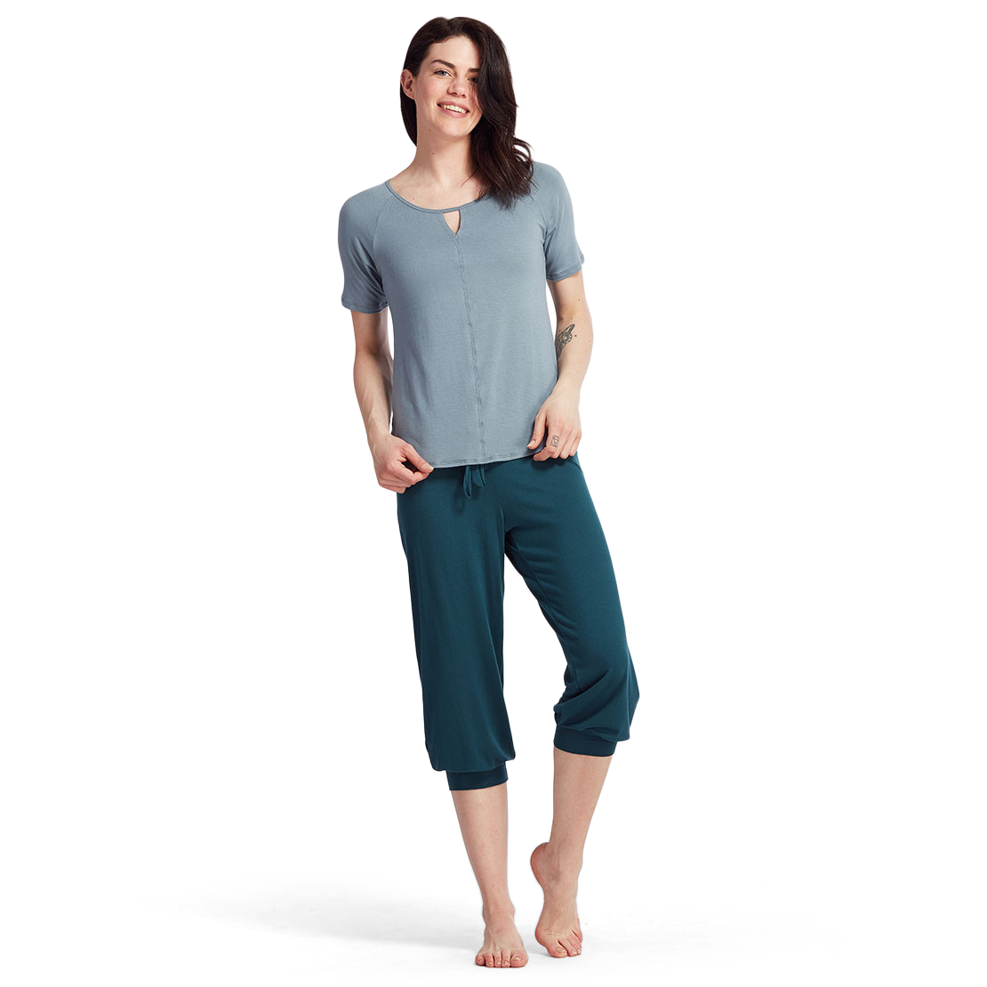 Tempsdanse Batha Lichen Kurzarm Tanztop Hellblau