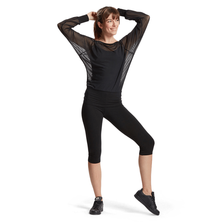 Tempsdanse Dani Noir Schwarzes Tanztop Mit Fledermausärmeln 01