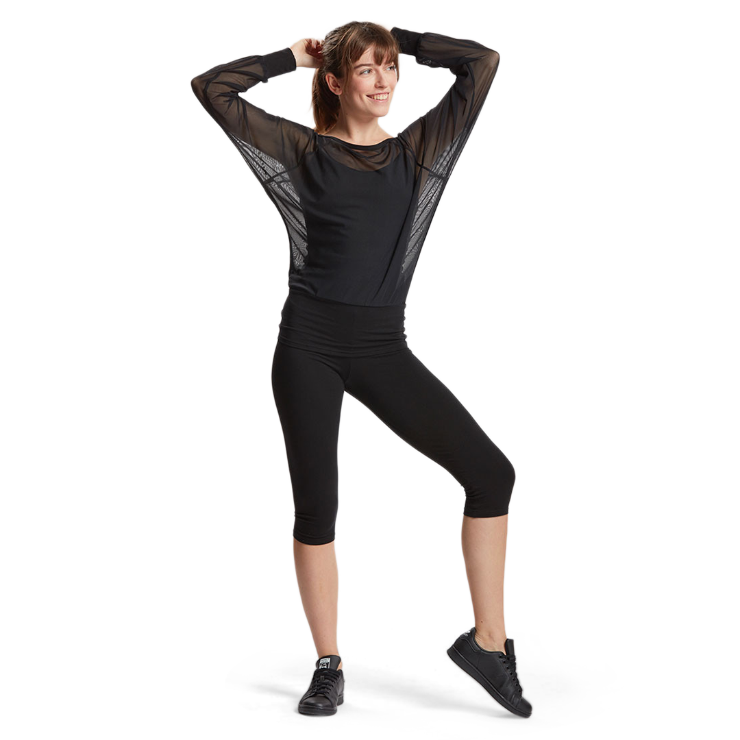 Tempsdanse Dani Noir Schwarzes Tanztop Mit Fledermausärmeln 01