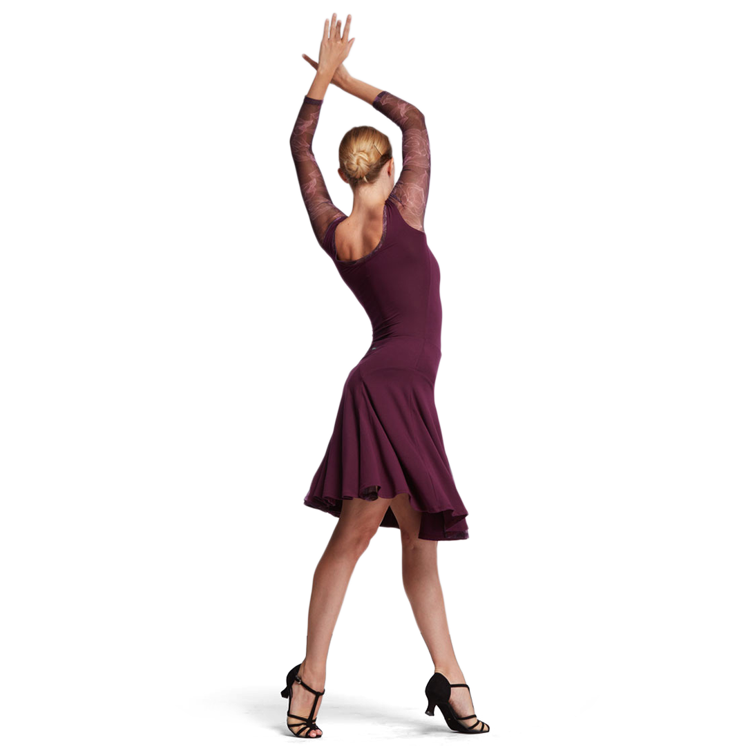 Tempsdanse Denice Black Cherry Lila Tanzrock Mit Mesh Einsätzen 03