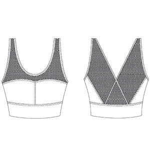 Tempsdanse Denisa Hibiskus Sport Bh Mit Elastischem Mesh Schnitt