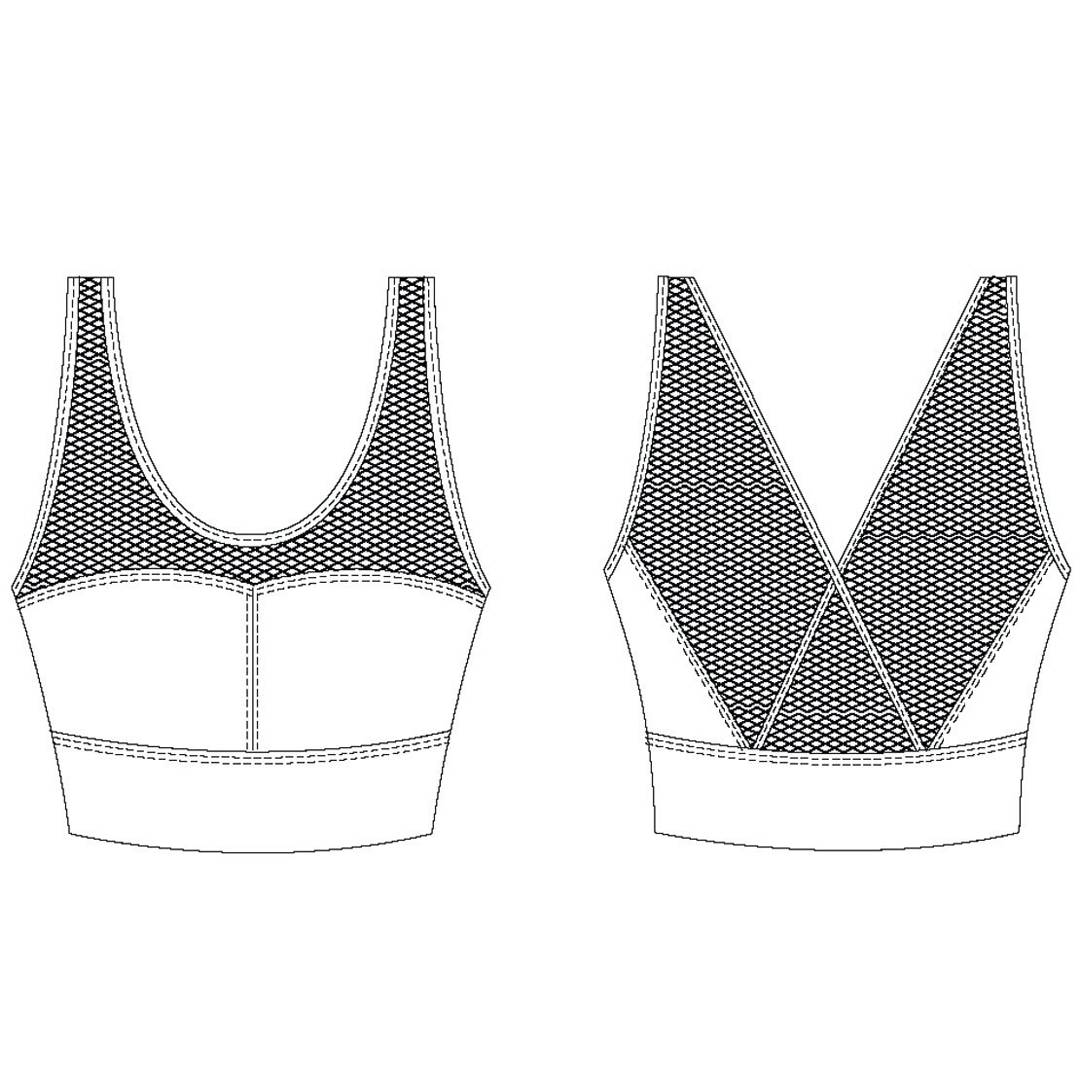 Tempsdanse Denisa Hibiskus Sport Bh Mit Elastischem Mesh Schnitt