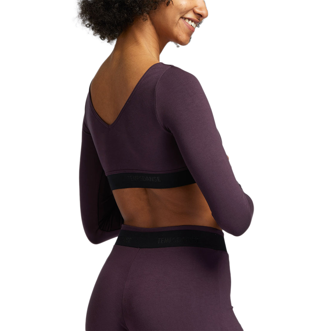 Tempsdanse Goa Langarm Crop Top Violett 05
