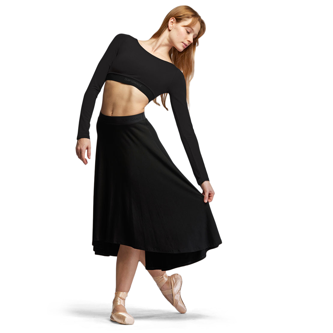 Tempsdanse Greta Wadenlanger Tanzrock Viskose Schwarz 03
