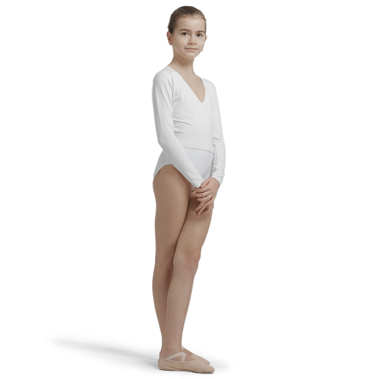 Tempsdanse Vidy Blanc Ballett Wickelpullover Mädchen Viskose Weiß 01