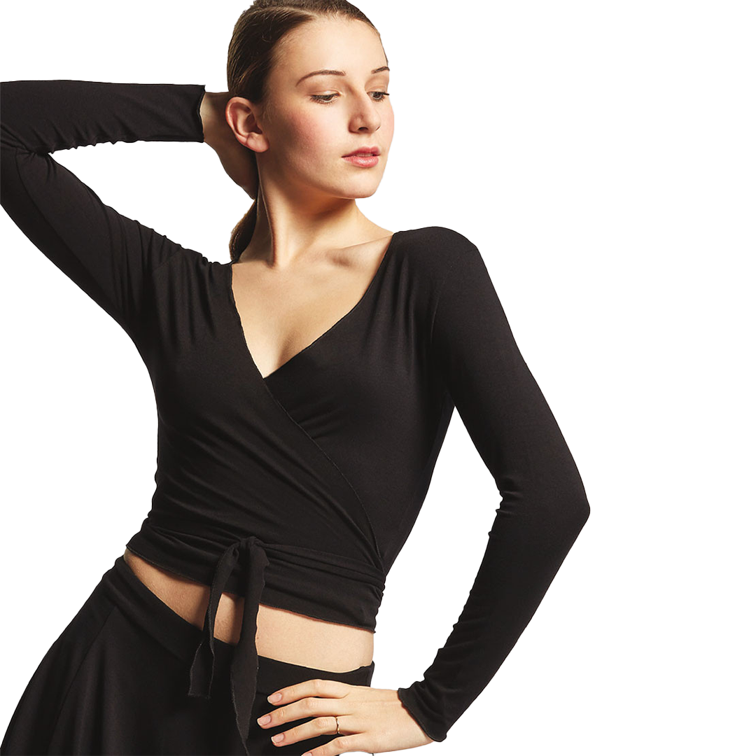 Tempsdanse Vigueur Noir Damen Wickeljacke Ballett Schwarz 01