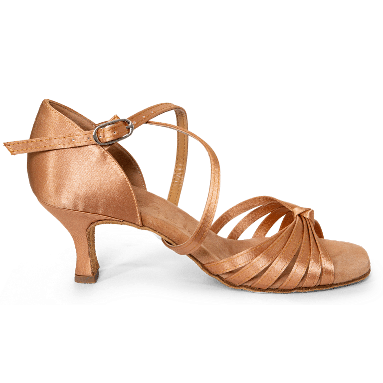 Toptanz Diana 2454 Haut Satin Tanzschuh Mit Kreuzriemchen Kupfer 01