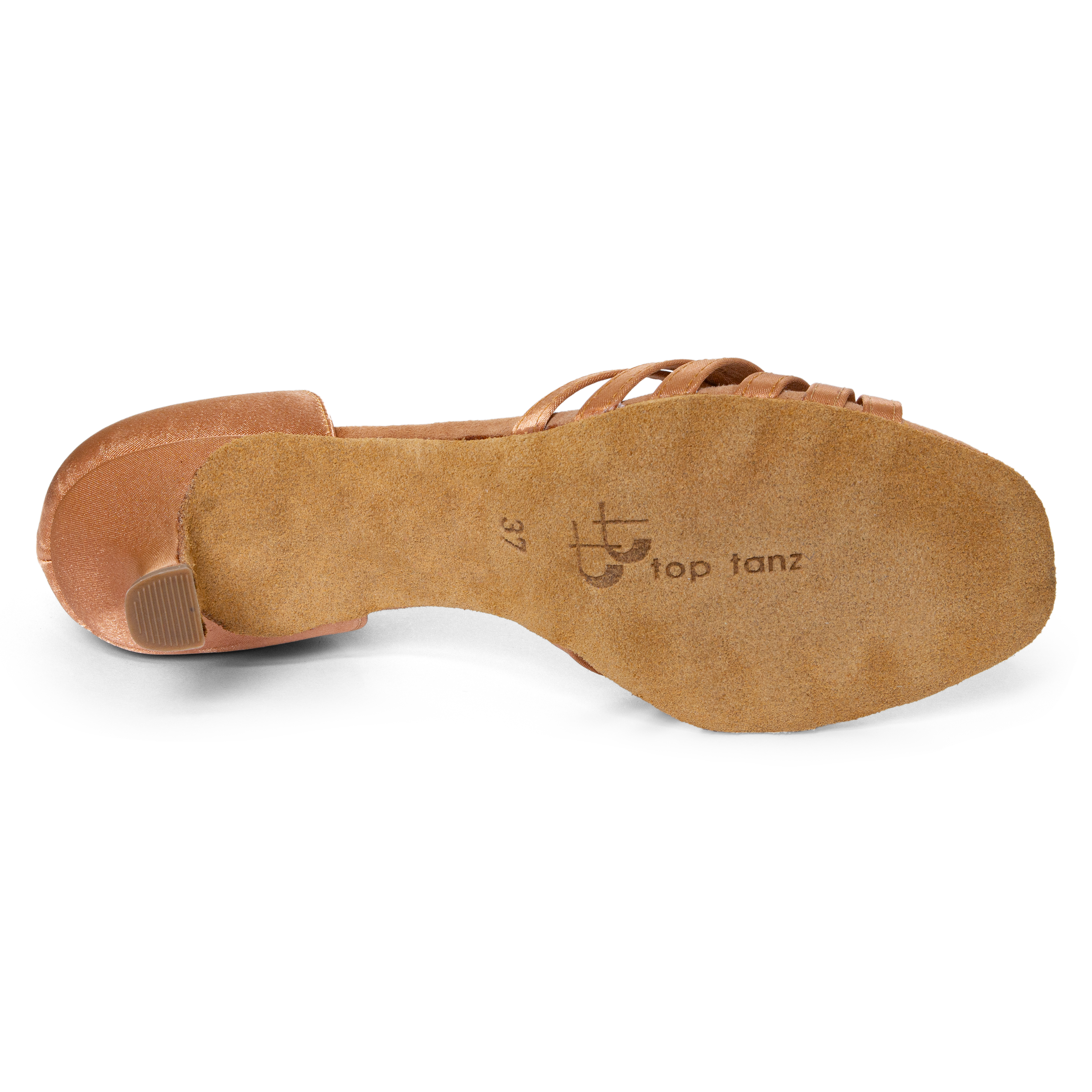 Toptanz Diana 2454 Haut Satin Tanzschuh Mit Kreuzriemchen Kupfer 05