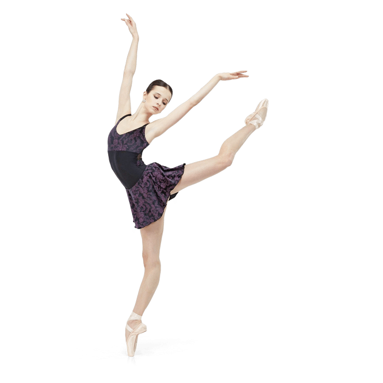 Wear Moi Balance Black Purple Ballettrock Blumenmuster 01