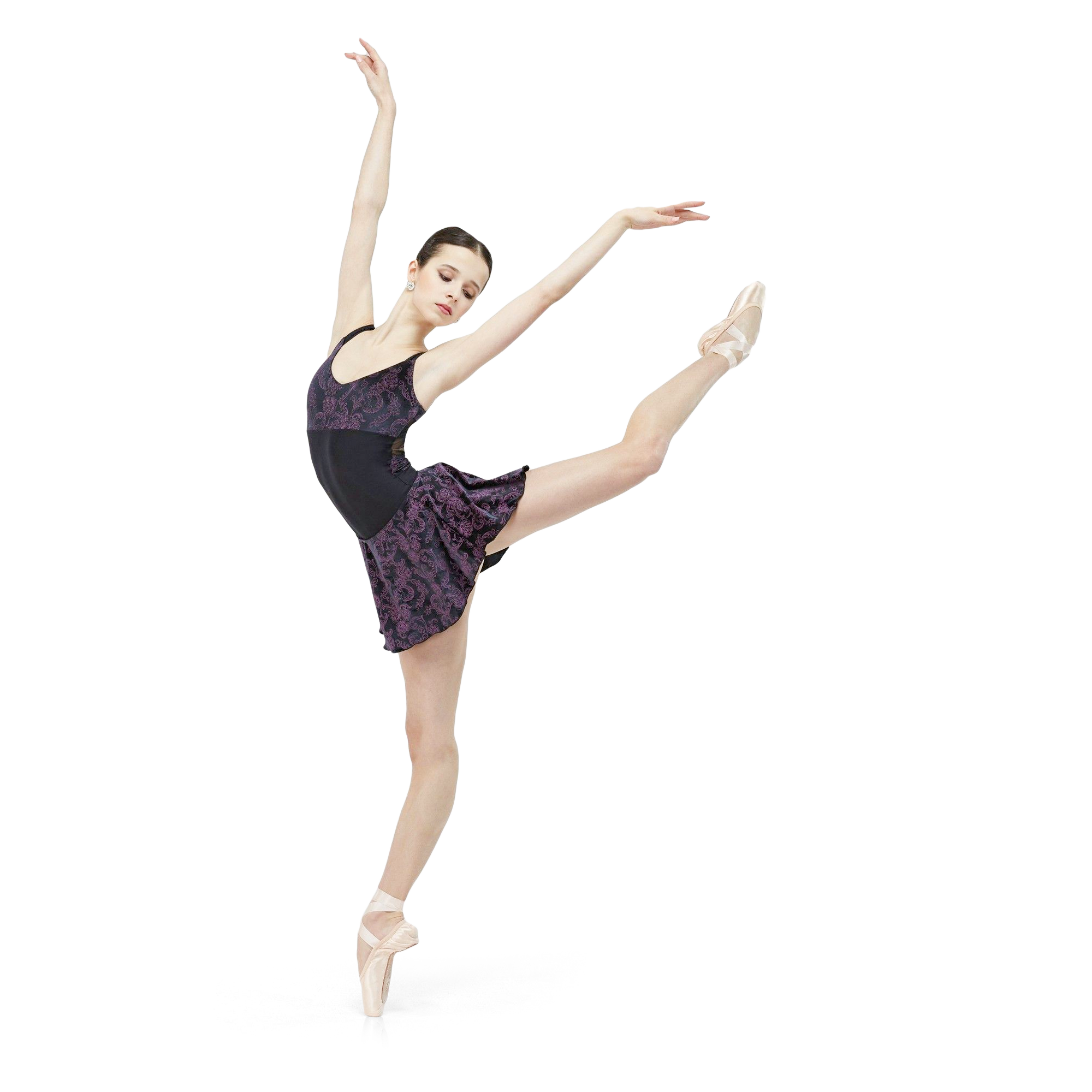 Wear Moi Balance Black Purple Ballettrock Blumenmuster 01