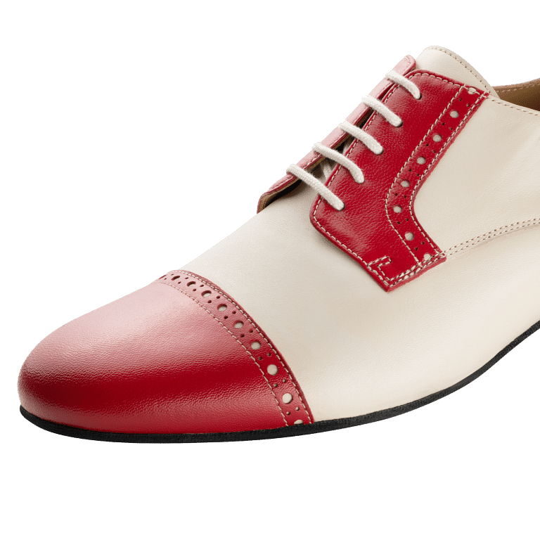 Werner Kern Bergamo 28051 Milos Crème Herrren Tanzschuh Two Tone Rot Crème 02