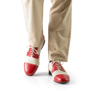 Werner Kern Bergamo 28051 Milos Crème Herrren Tanzschuh Two Tone Rot Crème 03