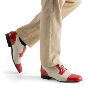 Werner Kern Bergamo 28051 Milos Crème Herrren Tanzschuh Two Tone Rot Crème 04