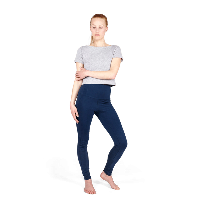 Yoiqi High Deep Blue Leggings Mit Umschlagbund Blau 01