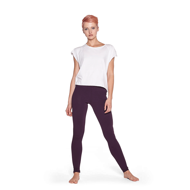 Yoiqi Plain Burgundy Lila Leggings Bio Baumwolle 01