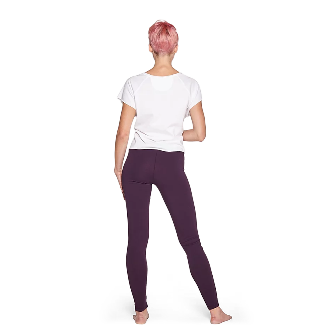 Yoiqi Plain Burgundy Lila Leggings Bio Baumwolle 02