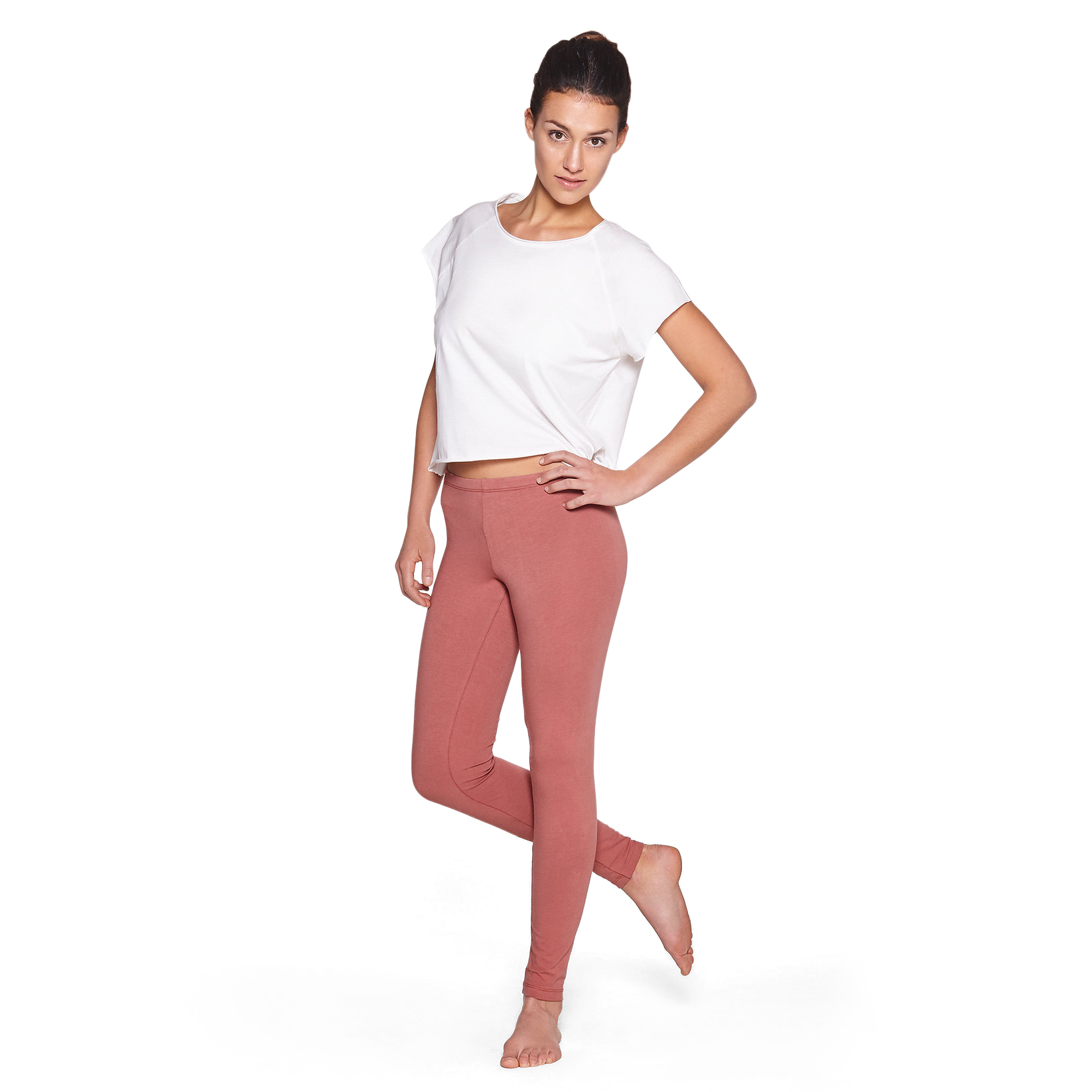 Yoiqi Plain Canyon Rose Leggings Bio Baumwolle Koralle 02