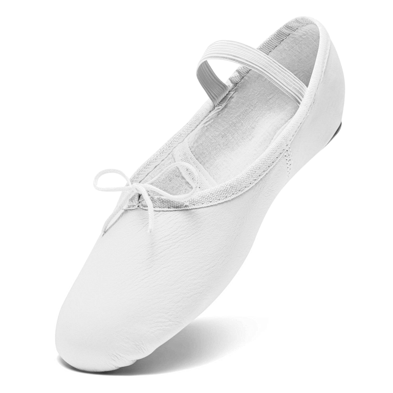 Rumpf 1001 White Weiße Ballettschläppchen Aus Leder 02