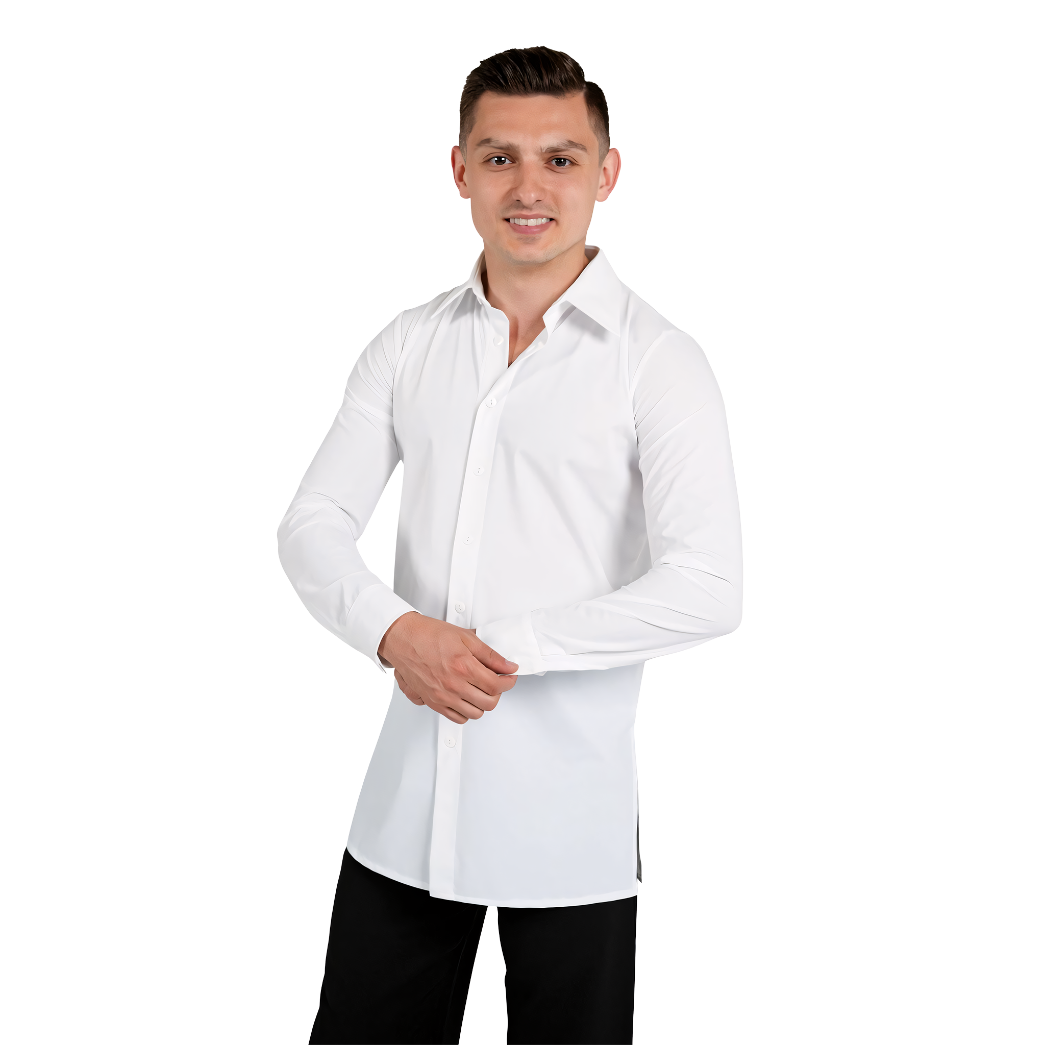 Rumpf Burgos Ru5749 White Tanzhemd Fuer Herren Weiss 01