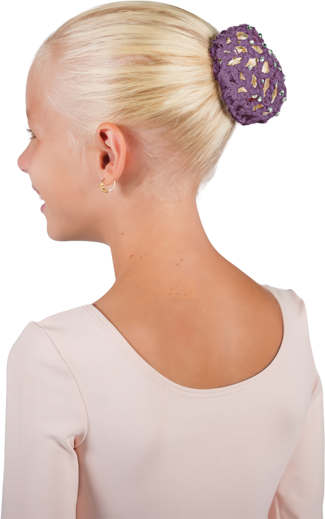 Rumpf Knotennetz Strass Ru8007 Purple Haarnetz Mit Glitzersteinen Lila 122773 01