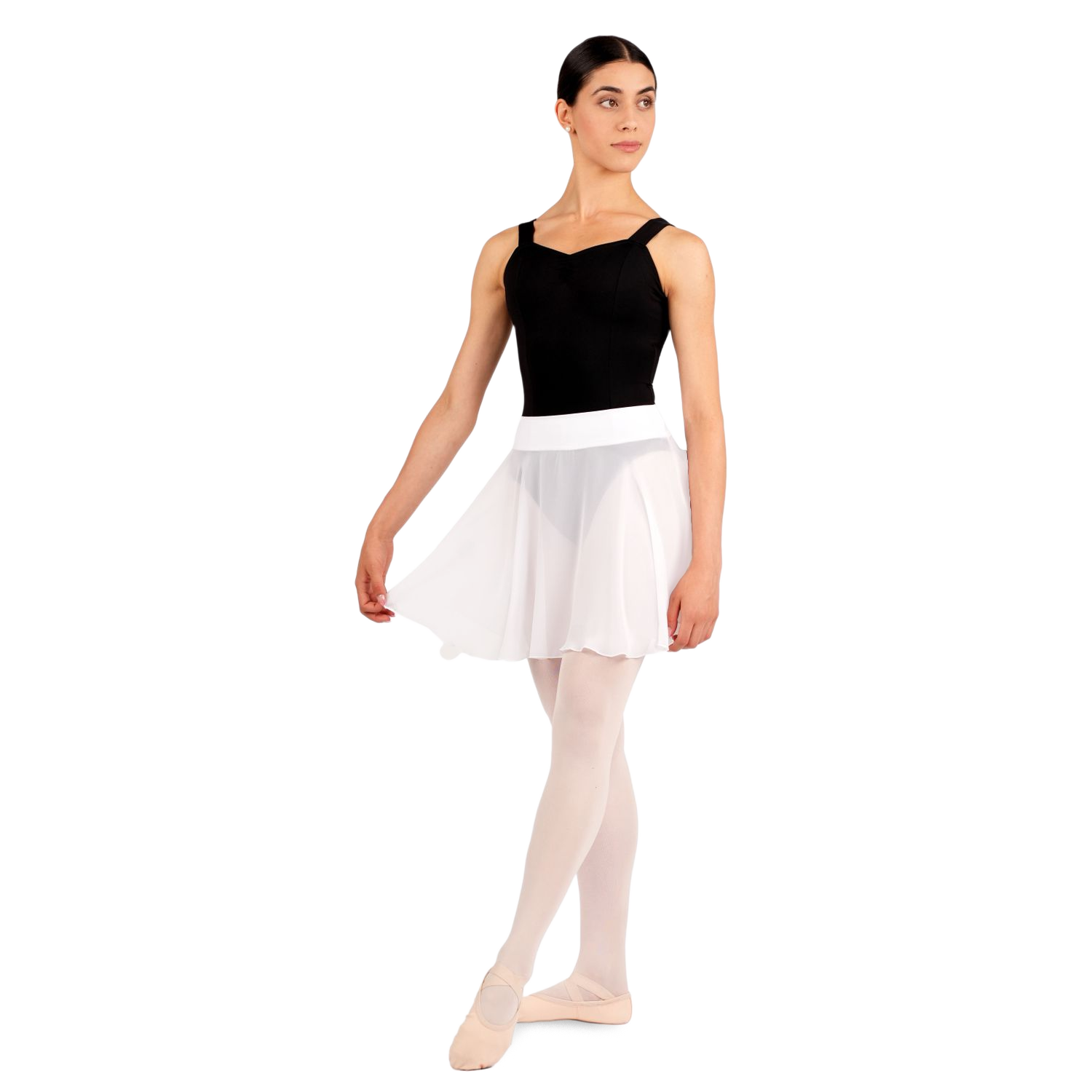 Rumpf R3051 White Langer Weisser Chiffon Ballettrock Mit Bund 01