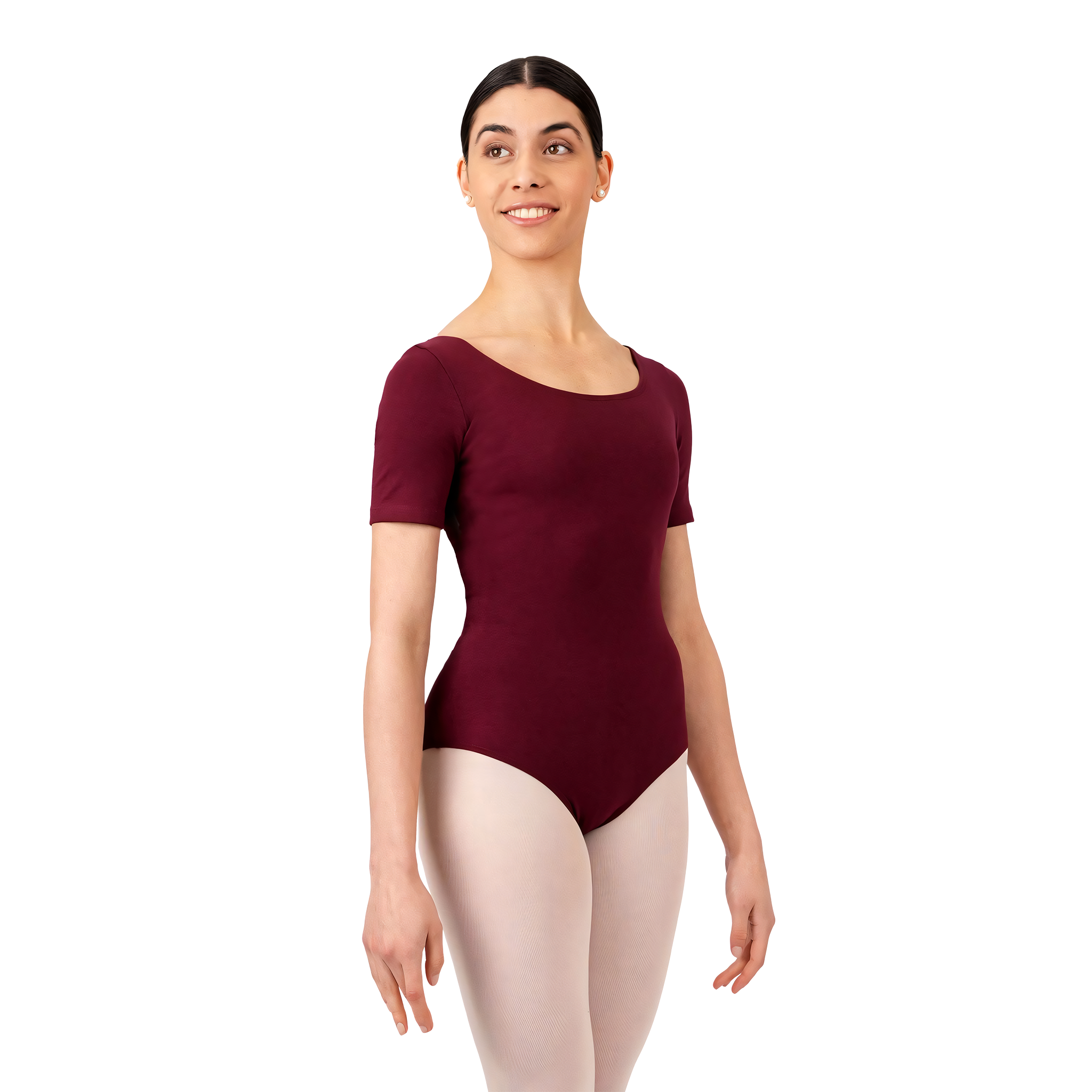 Rumpf R3100 Burgundy Weinrotes Damen Tanztrikot Kurzarm 01
