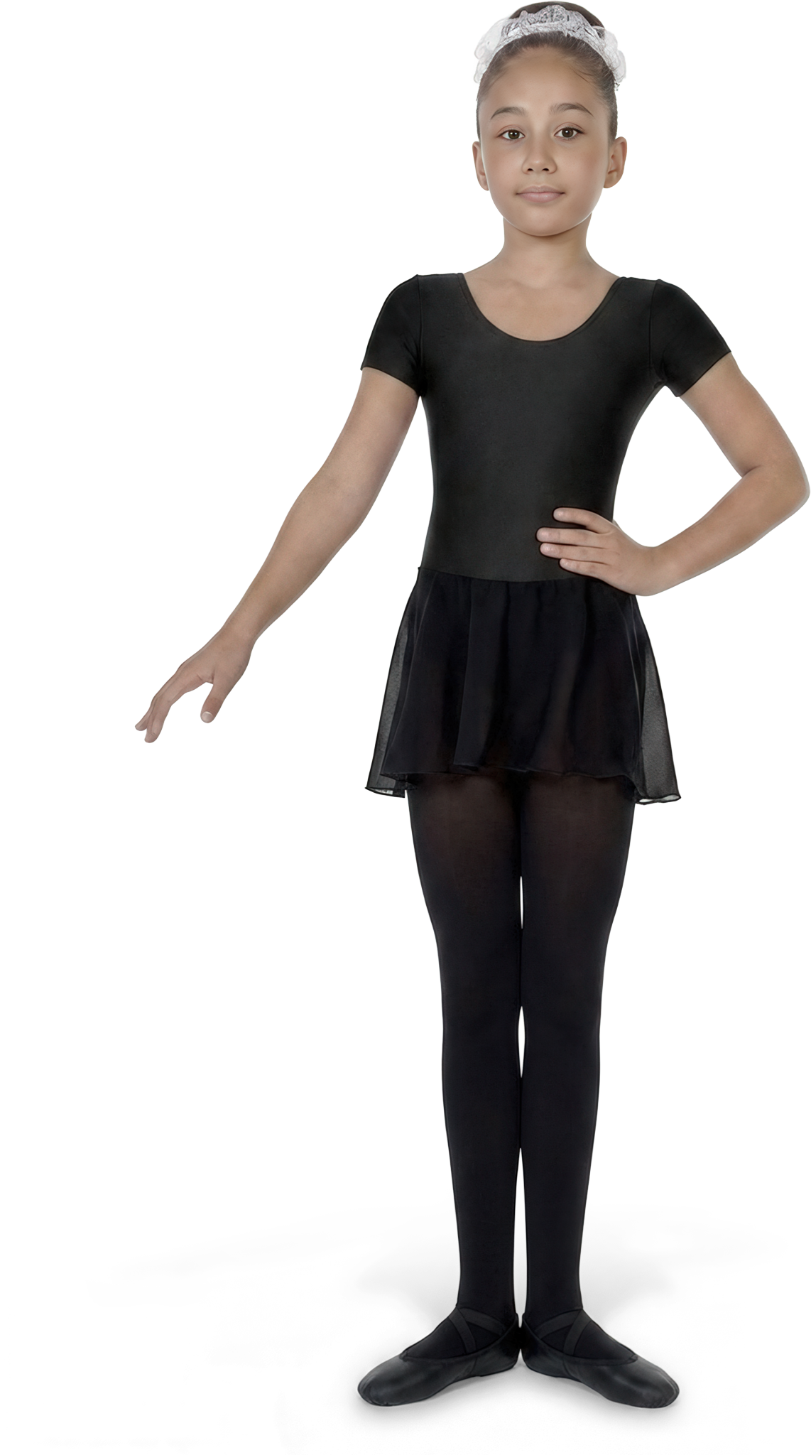 Sheddo 1036c Black Kurzaermliges Ballettkleid Fuer Maedchen Schwarz 36974 01