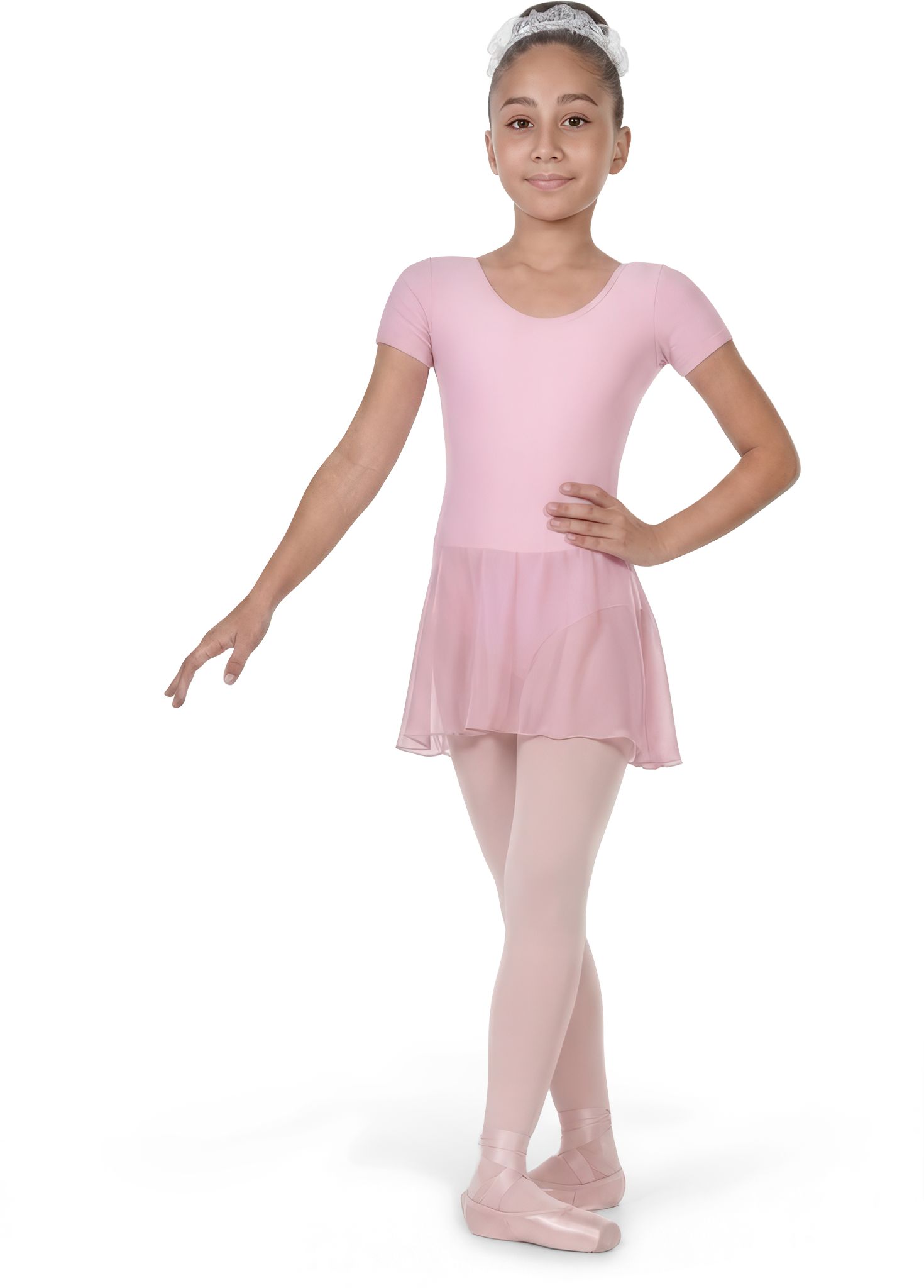 Sheddo 1036c Light Pink Kurzarm Ballettkleid Rosa 12812 01