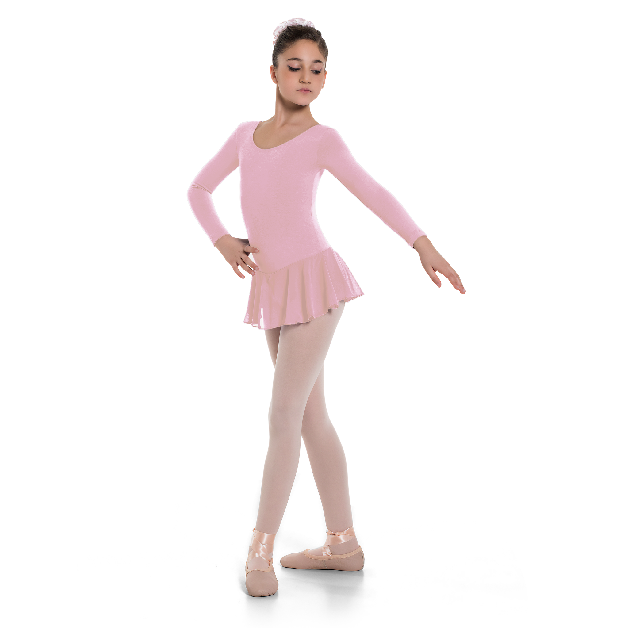 Sheddo 114c Pink Langaermliges Maedchen Ballettkleid Rosa 01