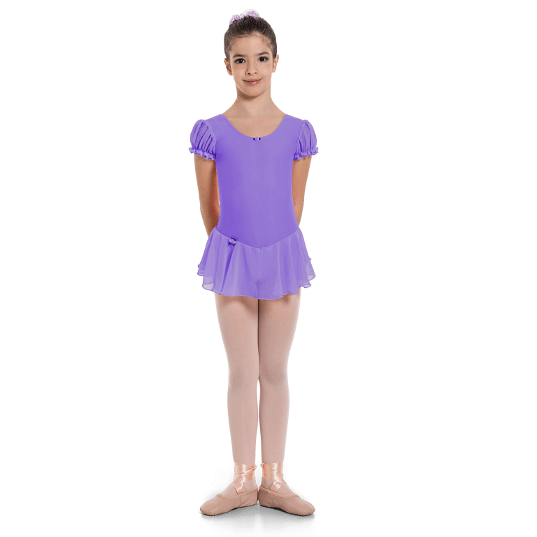 Sheddo 117c Lilac Lila Kinder Ballettkleid Puffaermel 01