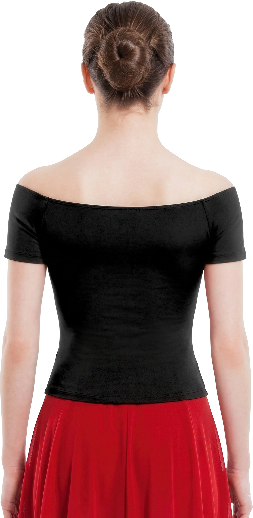 Sheddo La12w Black Schulterfreies Kurzarm Tanz Top Schwarz 44736 02